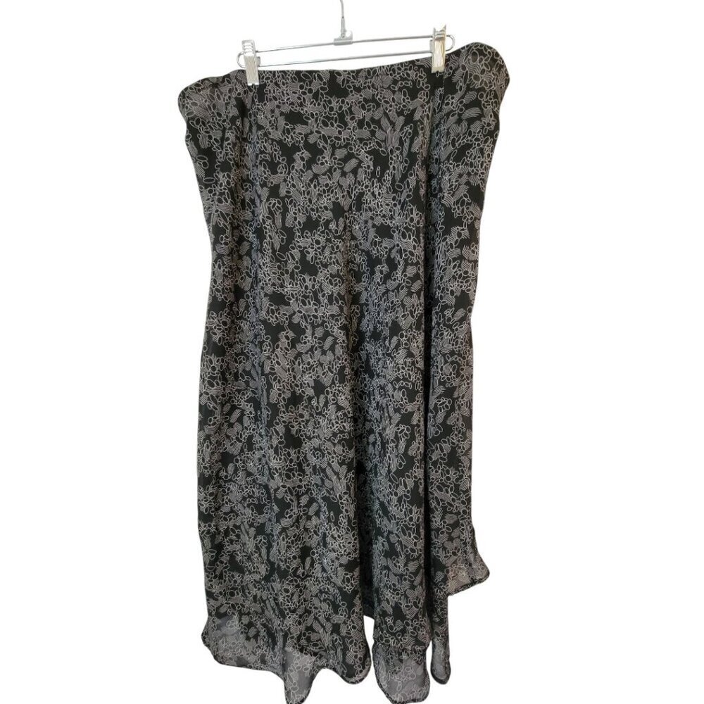 Women's Lane‎ Bryant Skirt Midi 22/24 Elastic Waist Black White